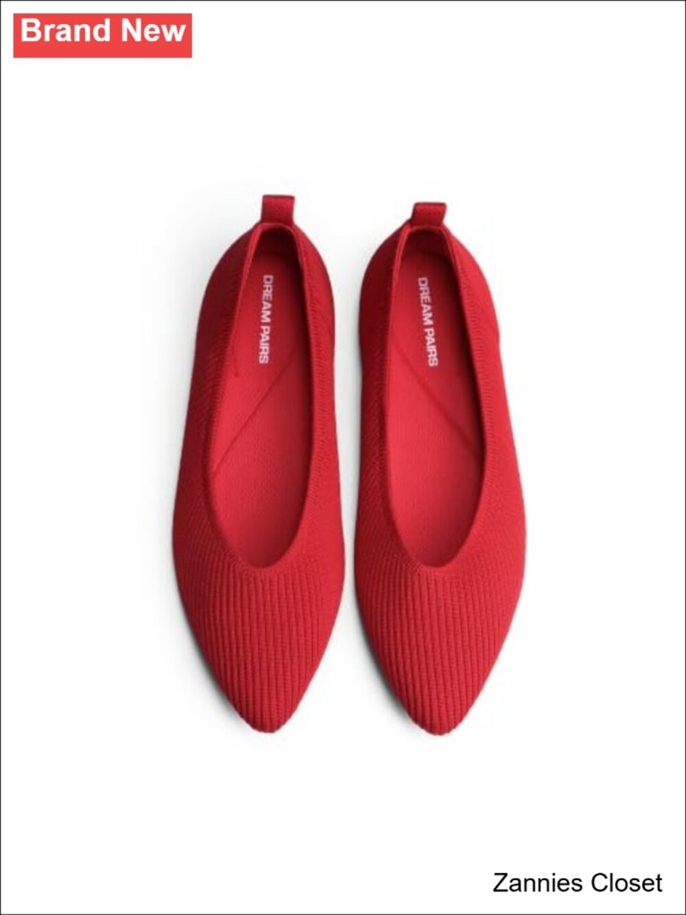✨ Knit Ballet Comfort Flats Pointed Toe Pull-On Arch Support Machine Washable